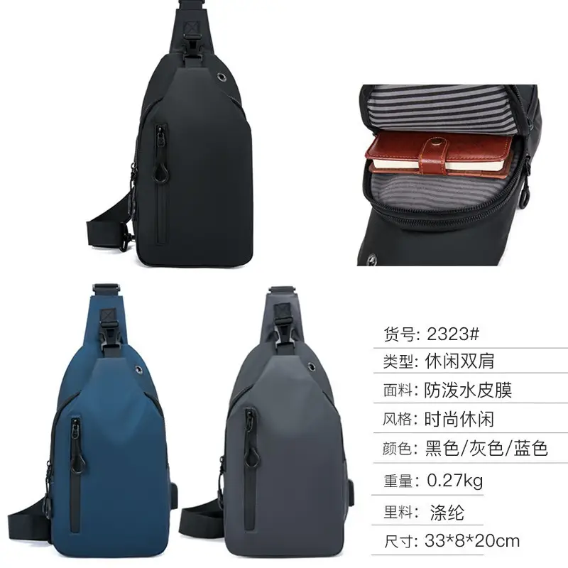 Men's Black Crossbody Bag for Office & Travel