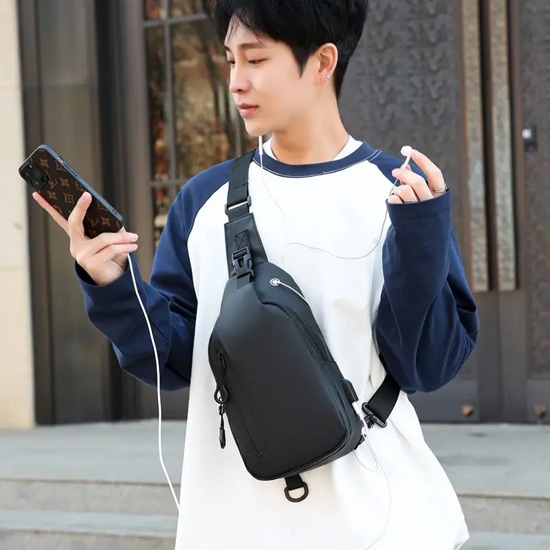Men's Black Crossbody Bag for Office & Travel