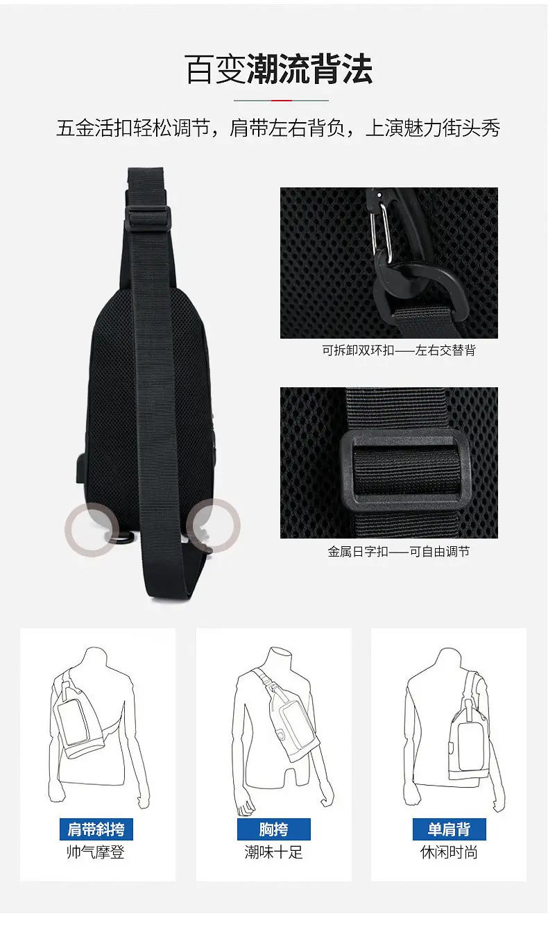 Men's Black Crossbody Bag for Office & Travel — feature 10
