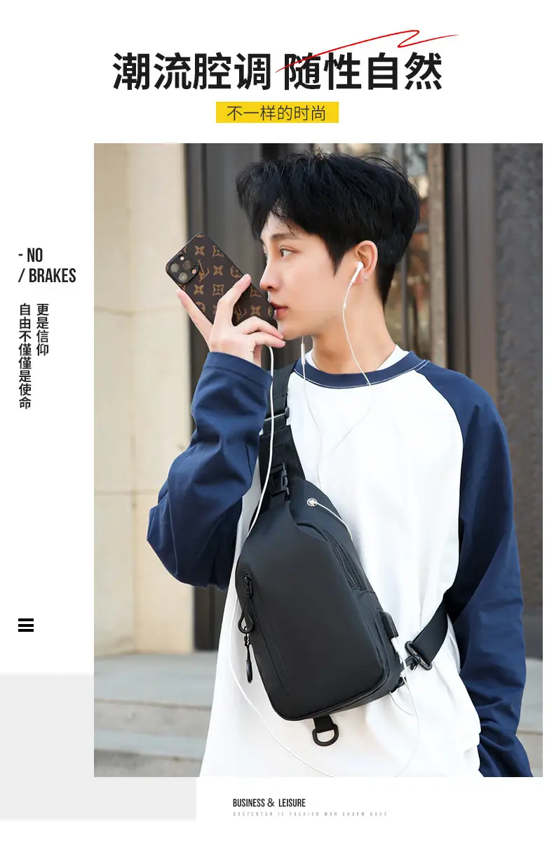 Men's Black Crossbody Bag for Office & Travel — feature 4
