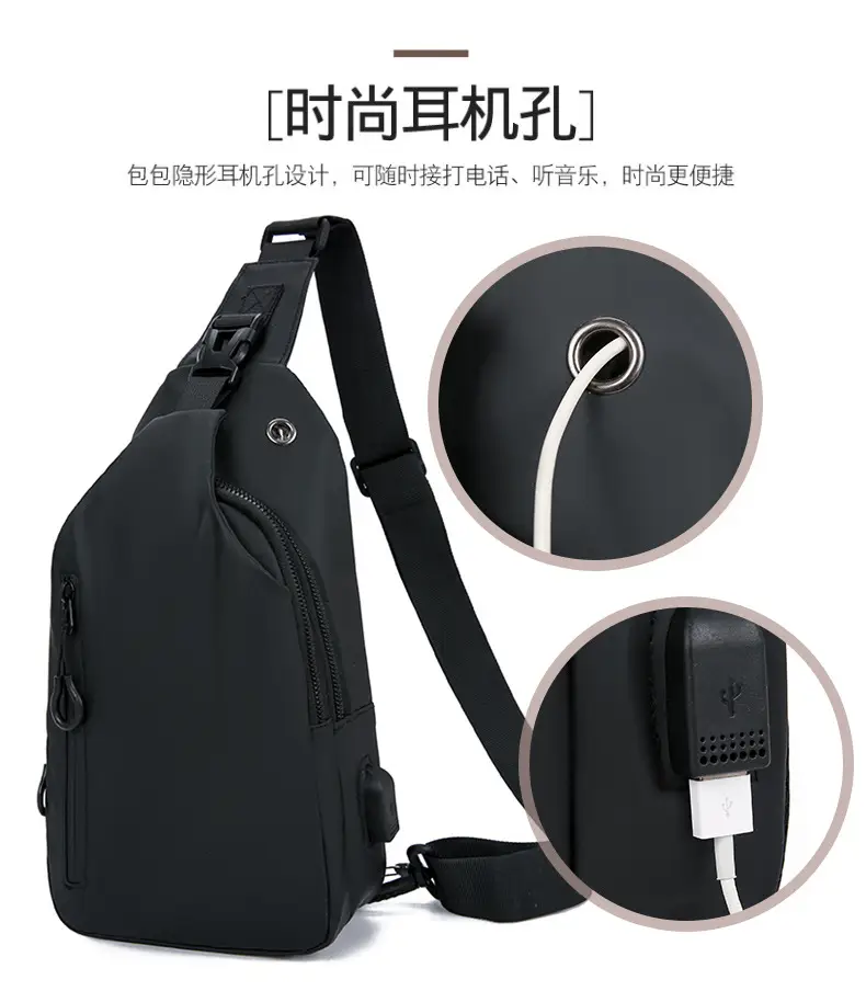 Men's Black Crossbody Bag for Office & Travel — feature 9