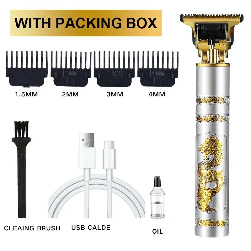 USB Rechargeable Gold Hair Clipper Shaver - Image 10