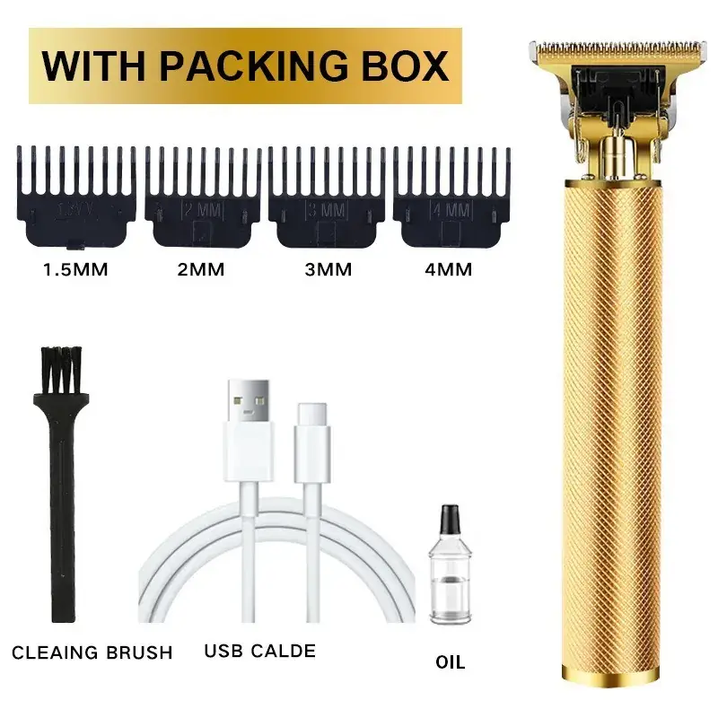 USB Rechargeable Gold Hair Clipper Shaver - Image 2