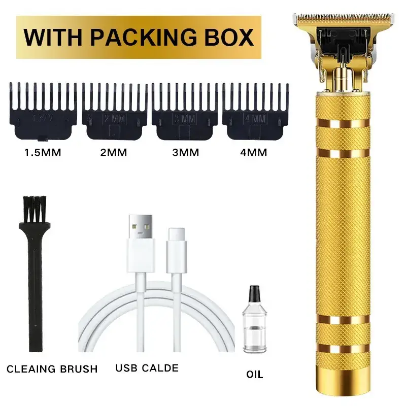 USB Rechargeable Gold Hair Clipper Shaver - Image 8