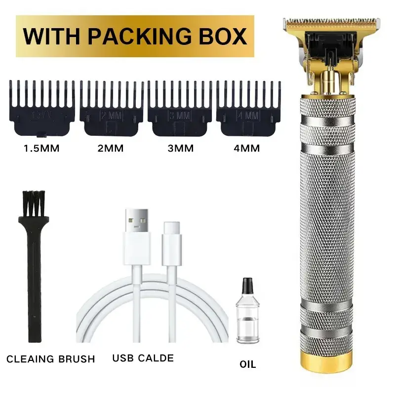 USB Rechargeable Gold Hair Clipper Shaver - Image 9
