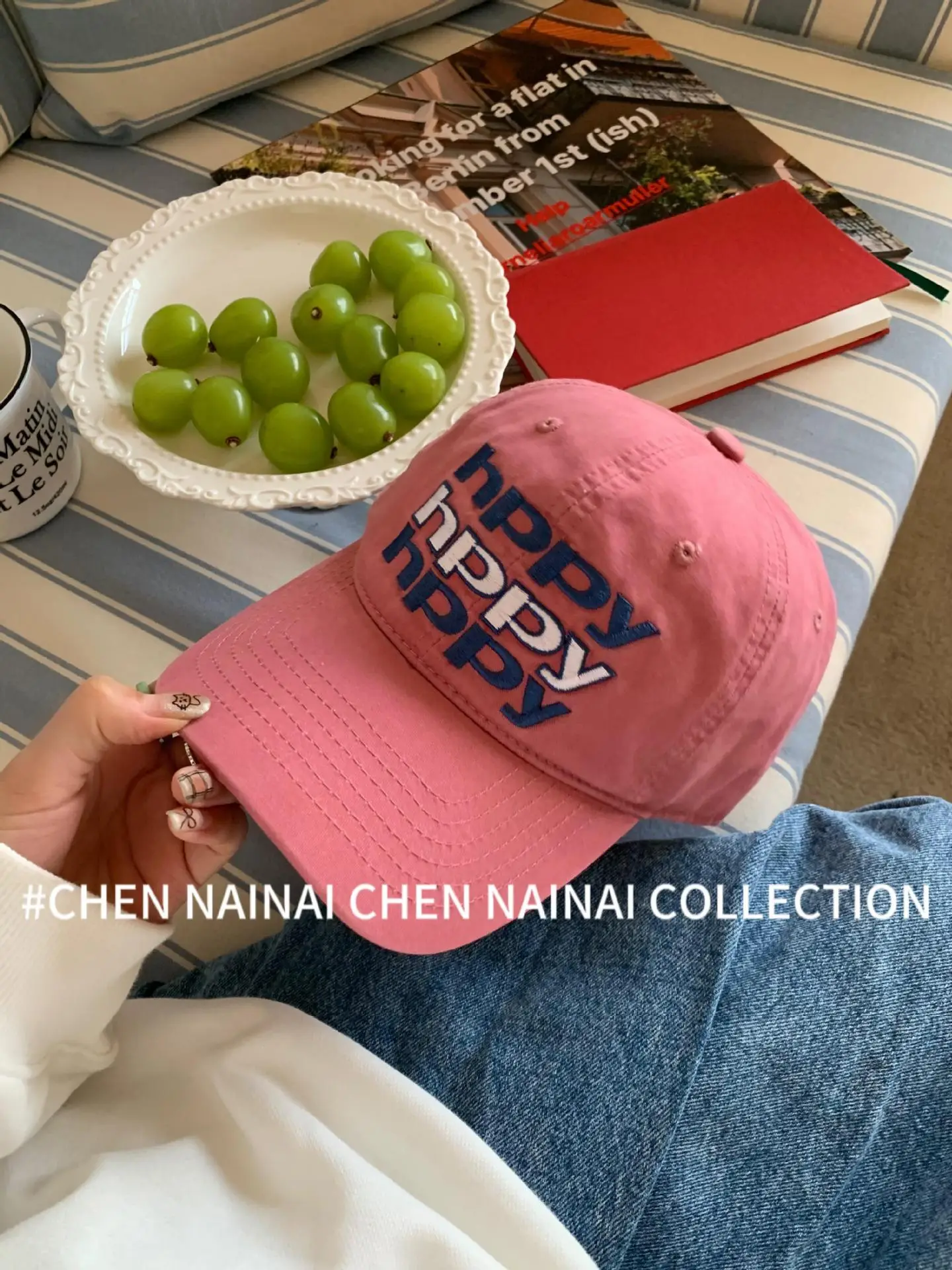 Women Retro Letter Cap Wide Brim Baseball Cap — feature 13
