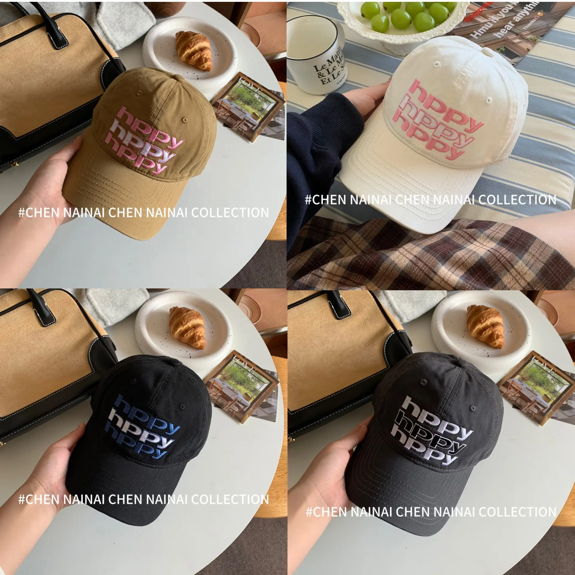 Women Retro Letter Cap Wide Brim Baseball Cap — feature 2