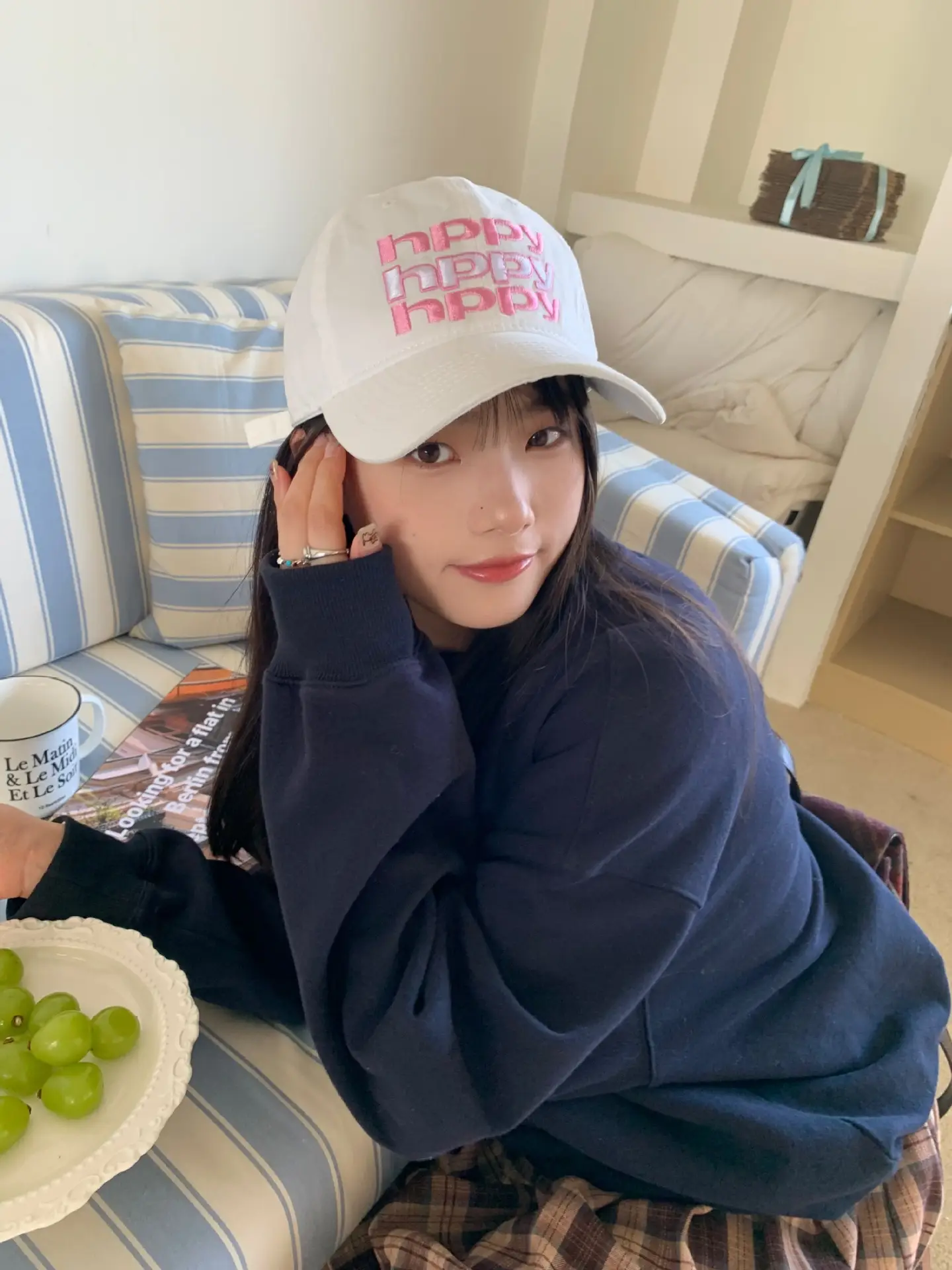 Women Retro Letter Cap Wide Brim Baseball Cap — feature 5