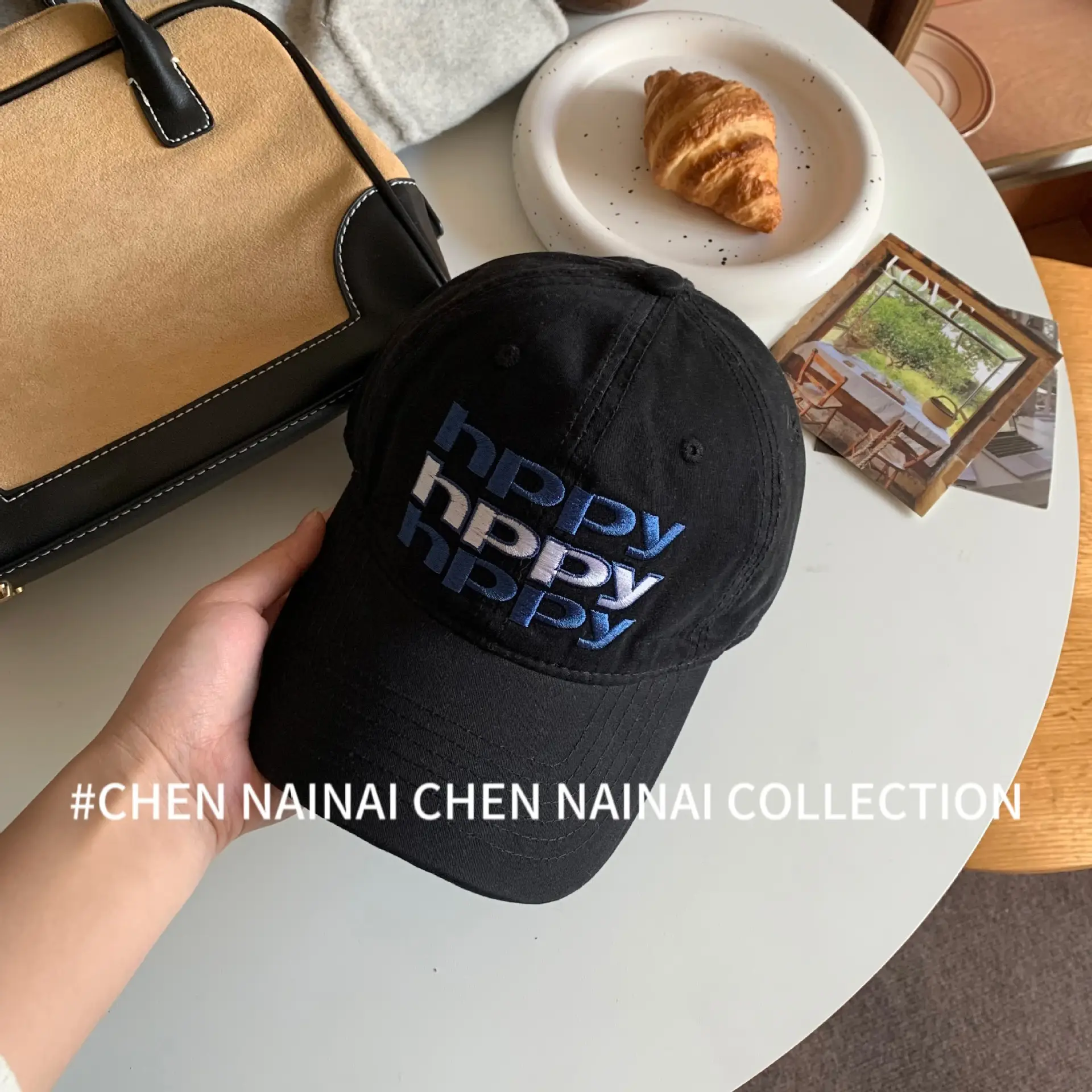 Women Retro Letter Cap Wide Brim Baseball Cap - Image 3