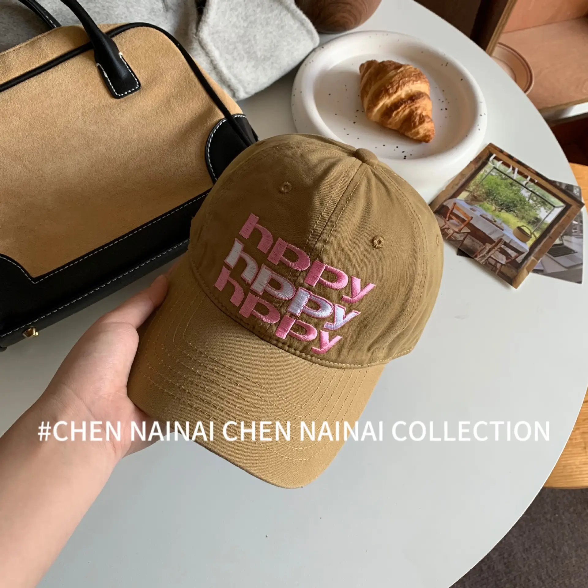 Women Retro Letter Cap Wide Brim Baseball Cap - Image 4