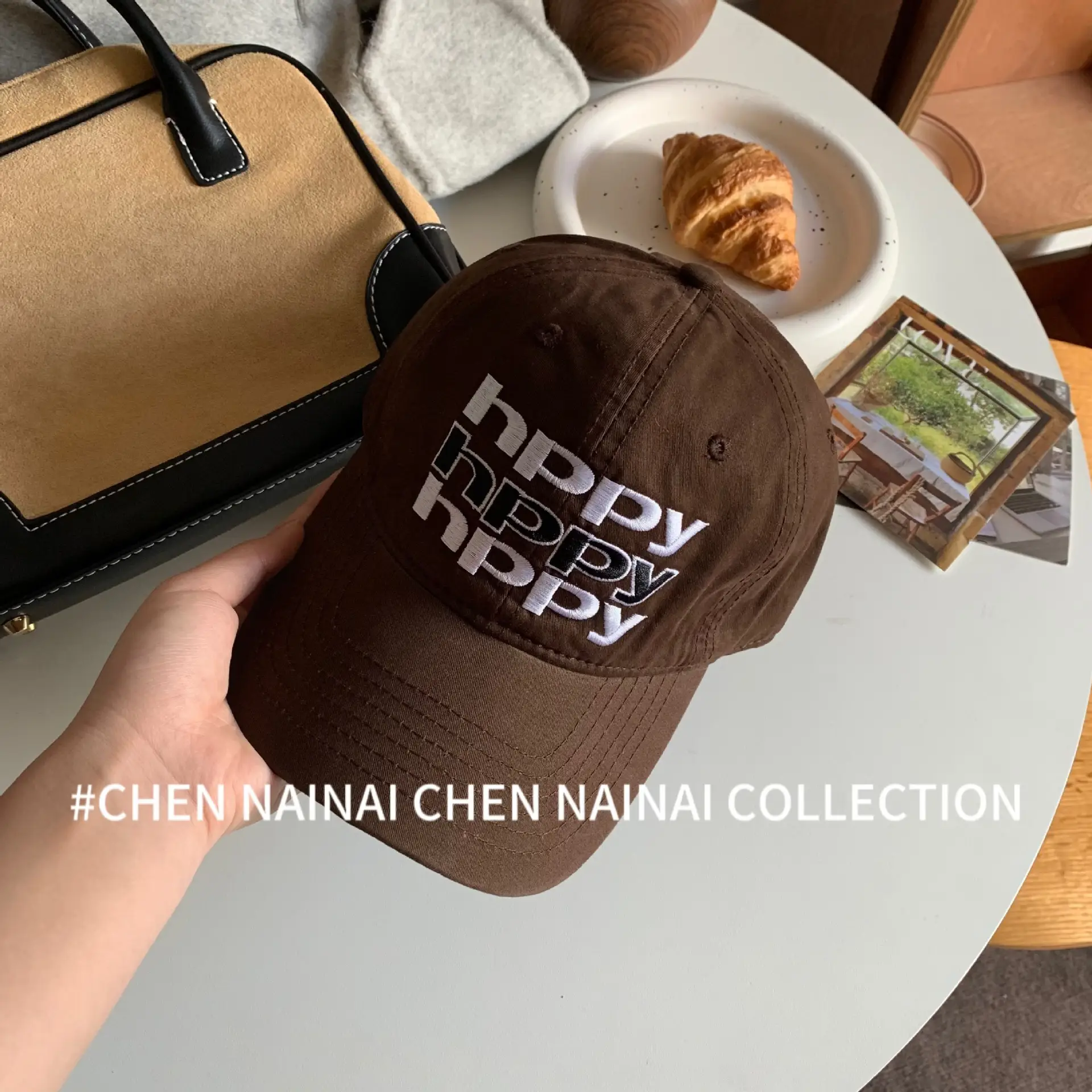 Women Retro Letter Cap Wide Brim Baseball Cap - Image 5