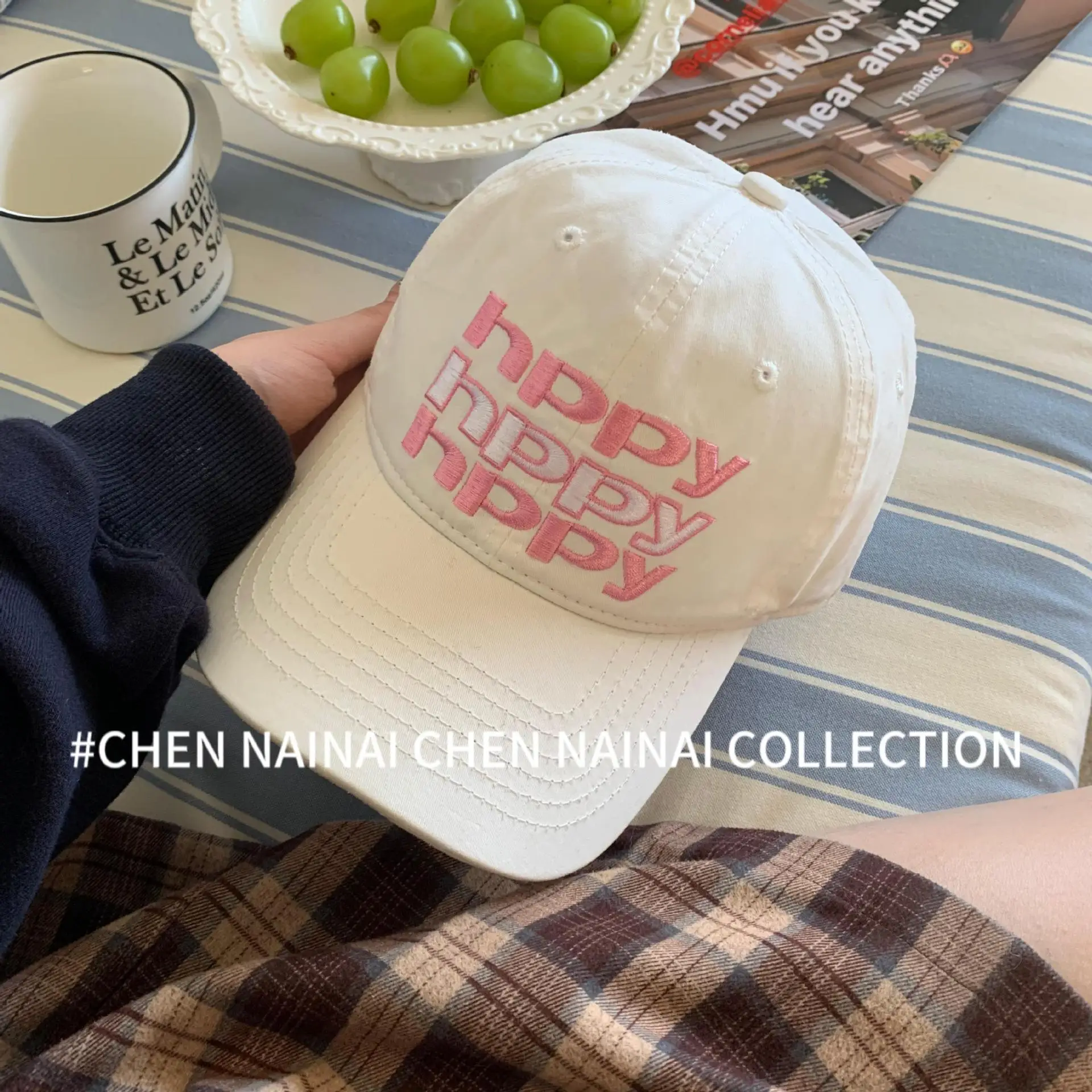 Women Retro Letter Cap Wide Brim Baseball Cap - Image 7
