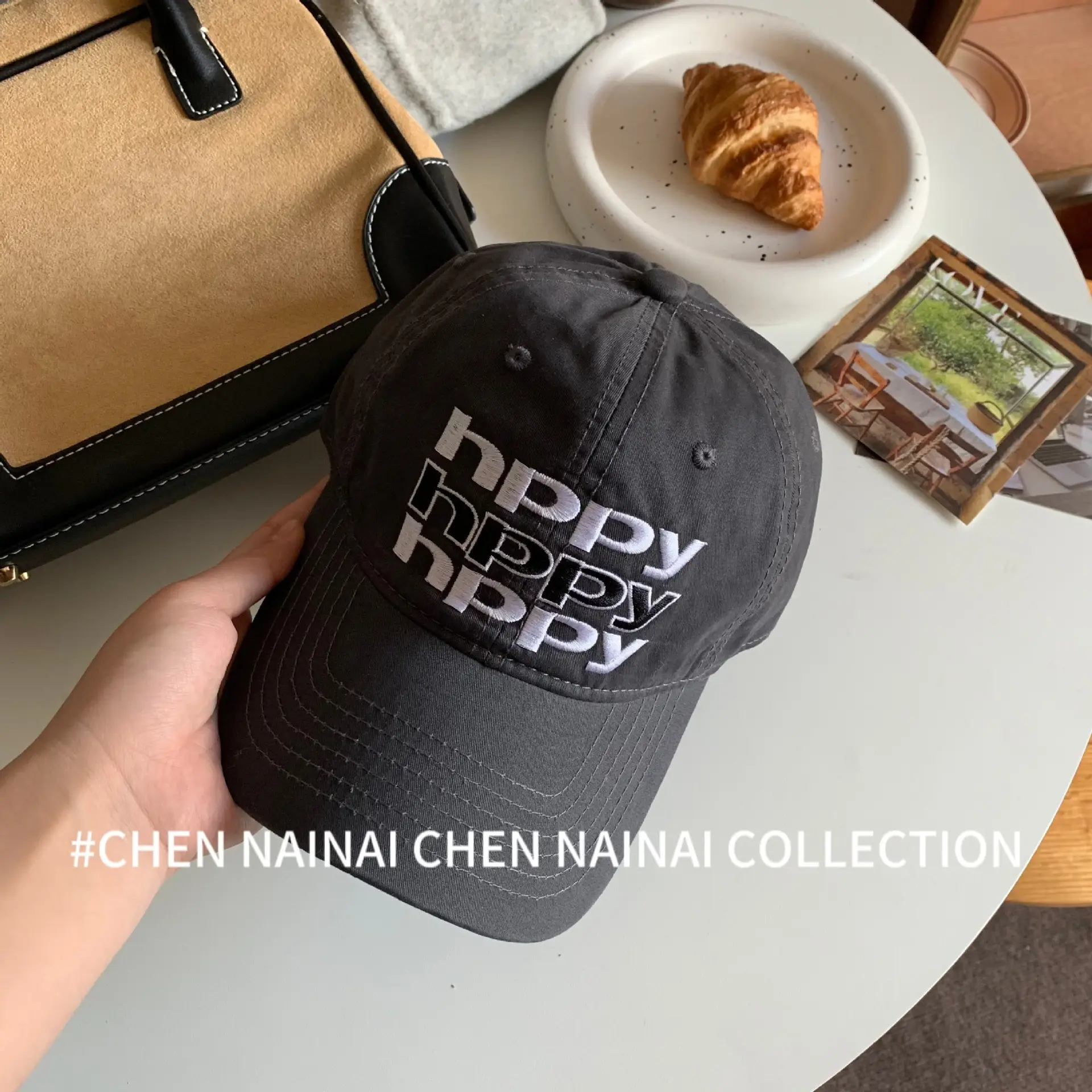 Women Retro Letter Cap Wide Brim Baseball Cap - Image 8