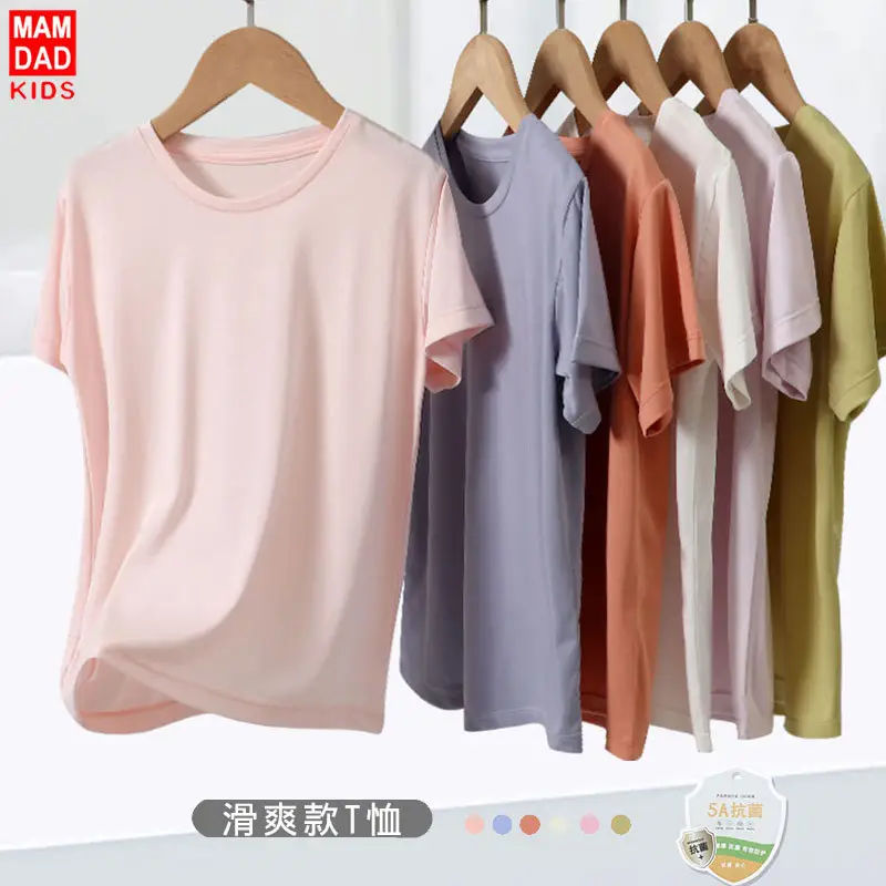 Children's White Thin Summer T-Shirt Half Sleeve