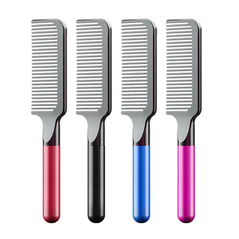 Men Women Hair Straightener Comb Red Handle - Image 10