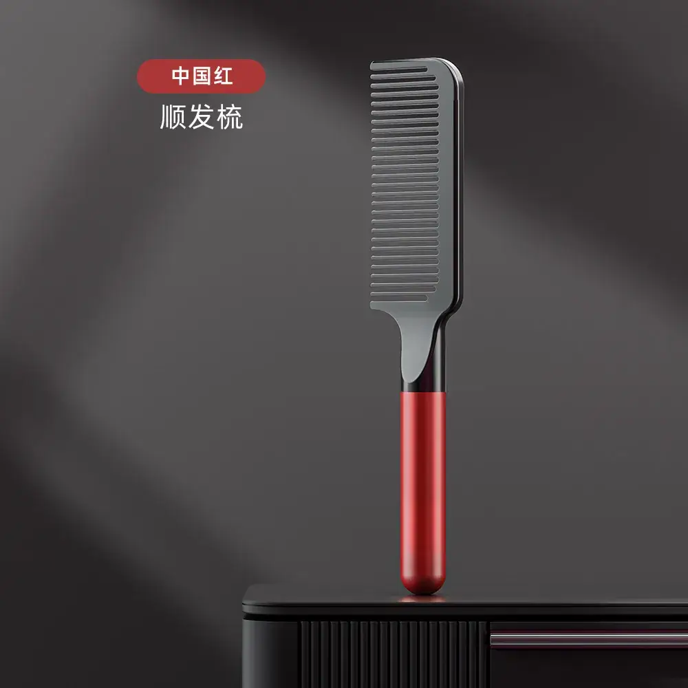 Men Women Hair Straightener Comb Red Handle - Image 3