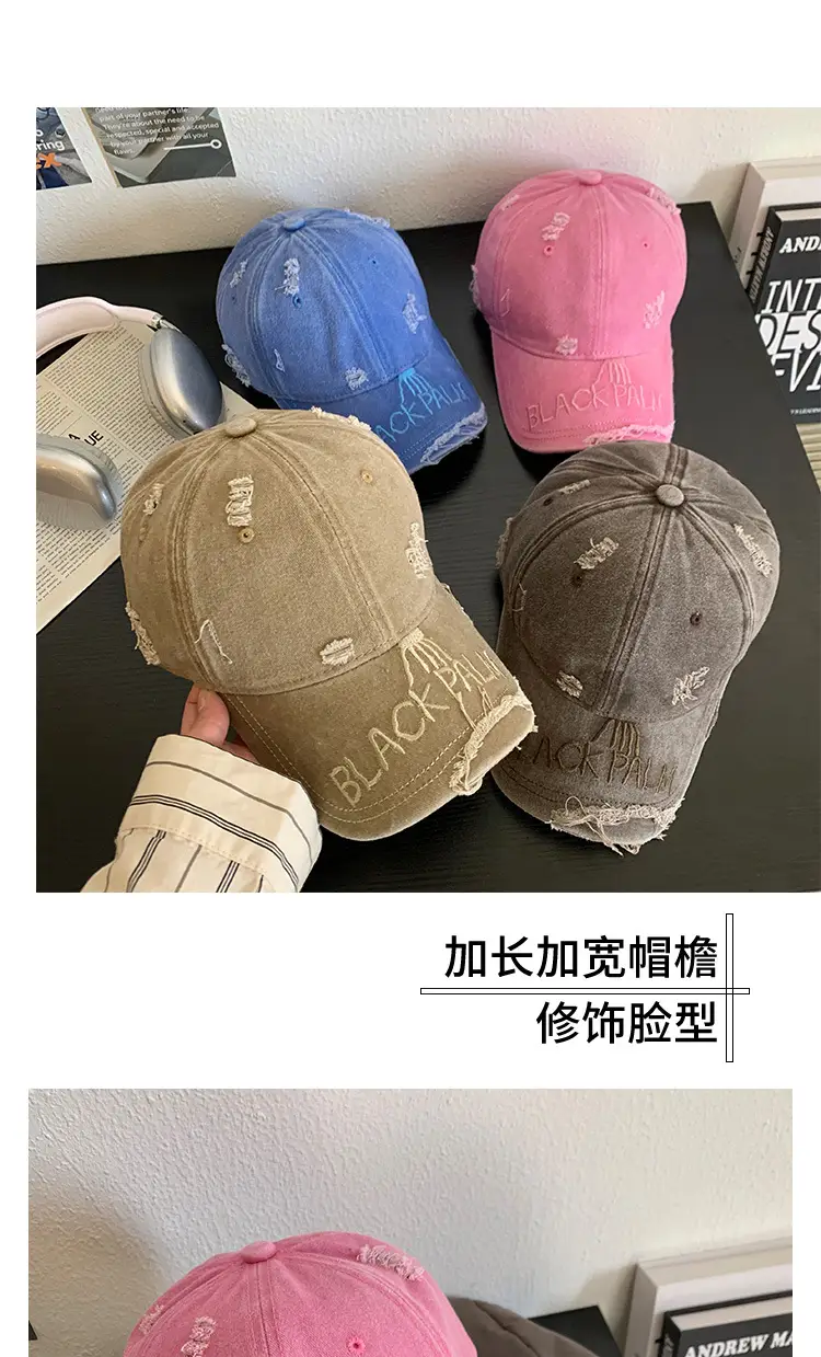 Women Distressed Pink Baseball Cap Cap — feature 8