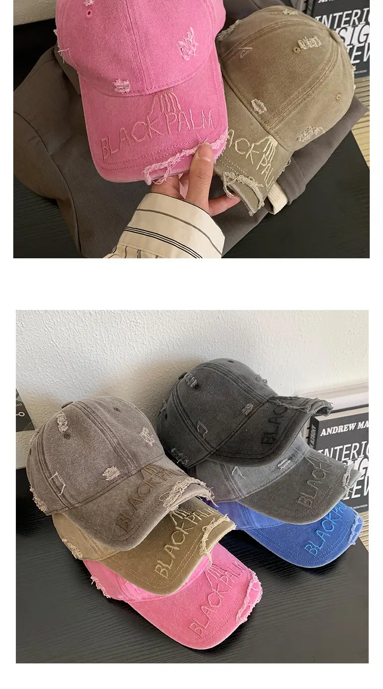 Women Distressed Pink Baseball Cap Cap — feature 9