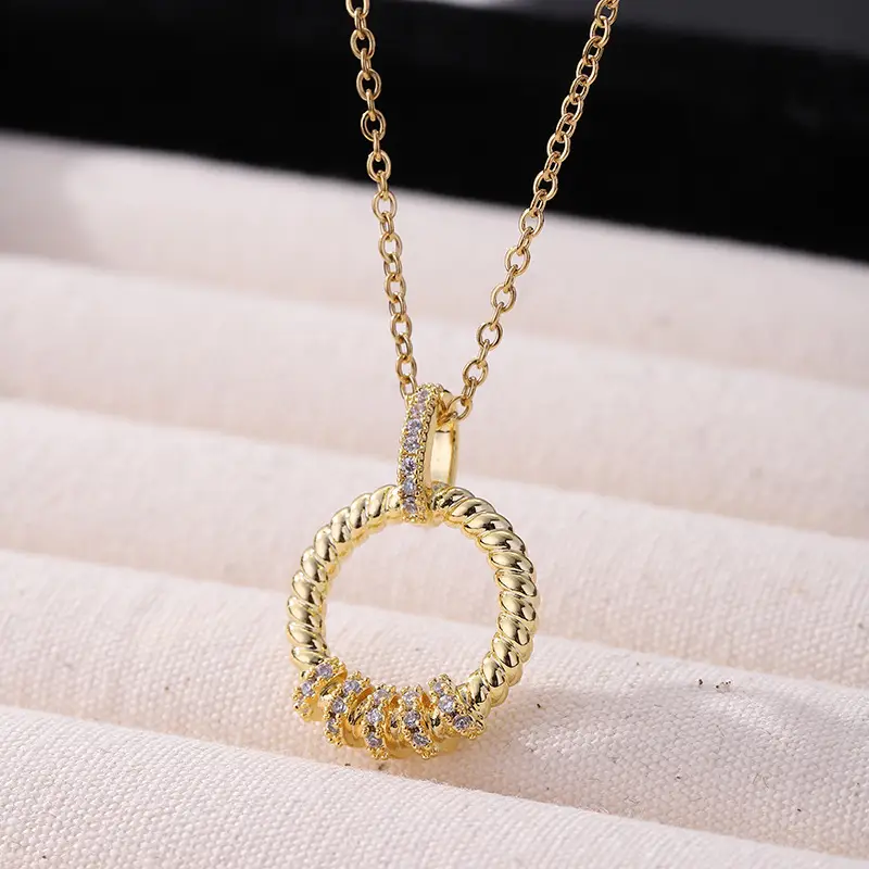 Gold Geometric Ring Necklace for Women