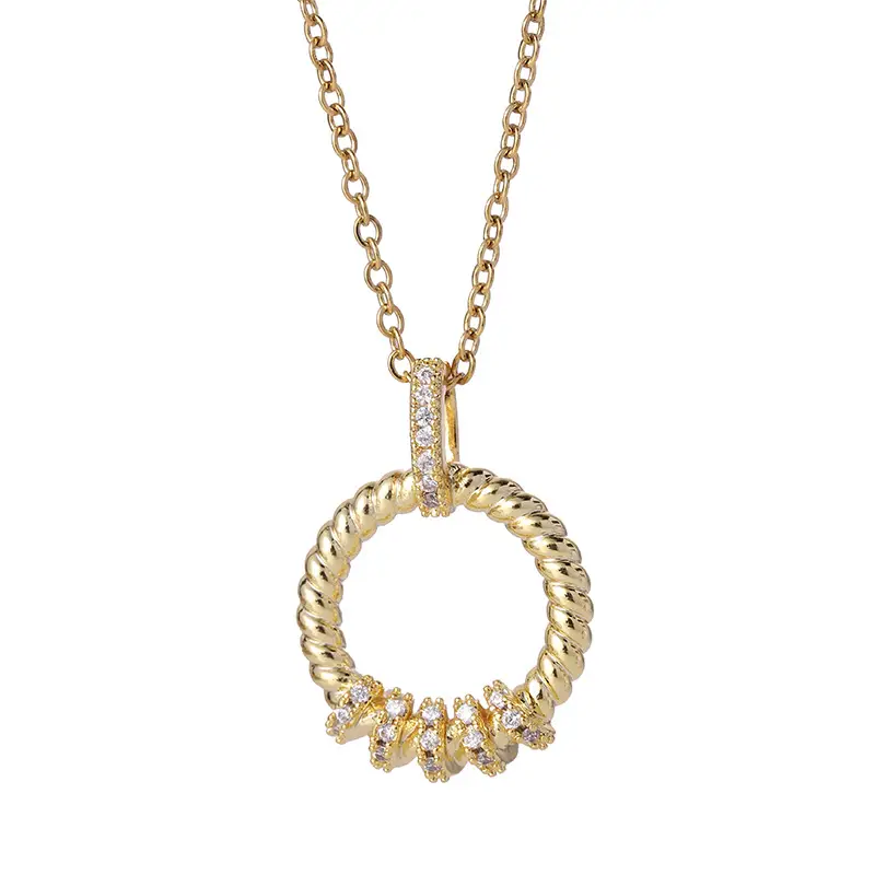 Gold Geometric Ring Necklace for Women