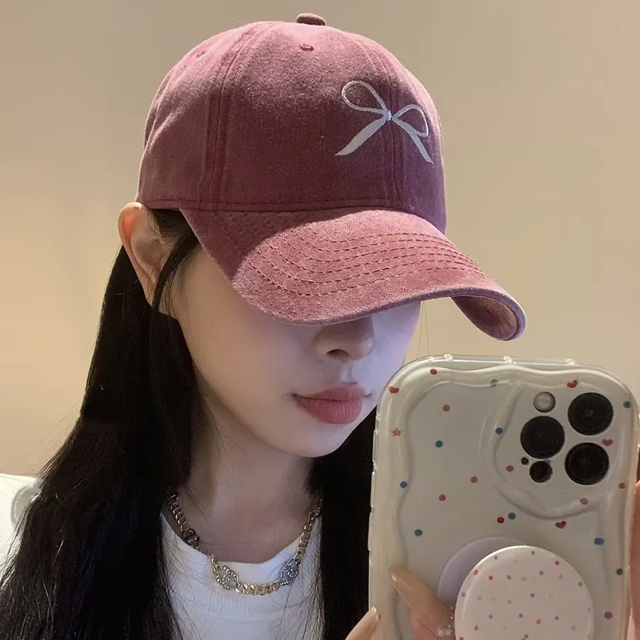 Bowknot Embroidered Women's Baseball Cap 2026 - Image 9