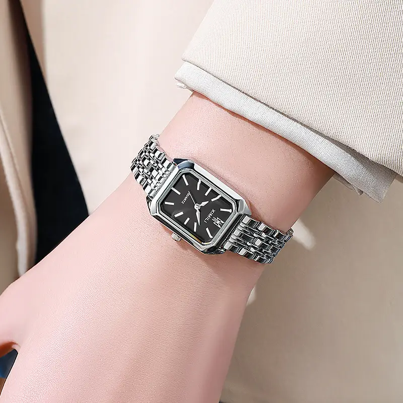2024 foreign trade new light luxury Steel Belt Women's Watch female student fashion simple square quartz watch wholesale — feature 5