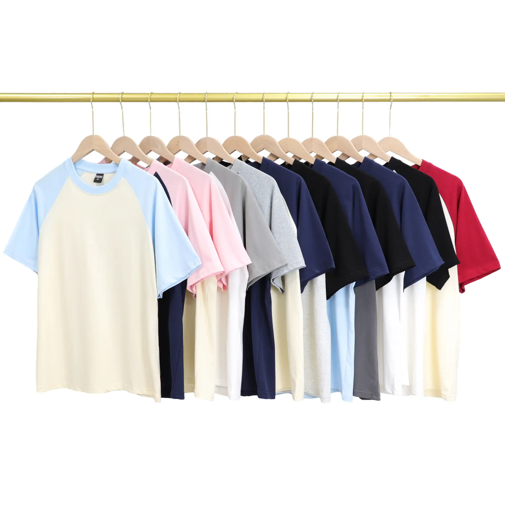 Spring Cotton Shoulder Short Sleeve T-Shirt 240g - Image 13