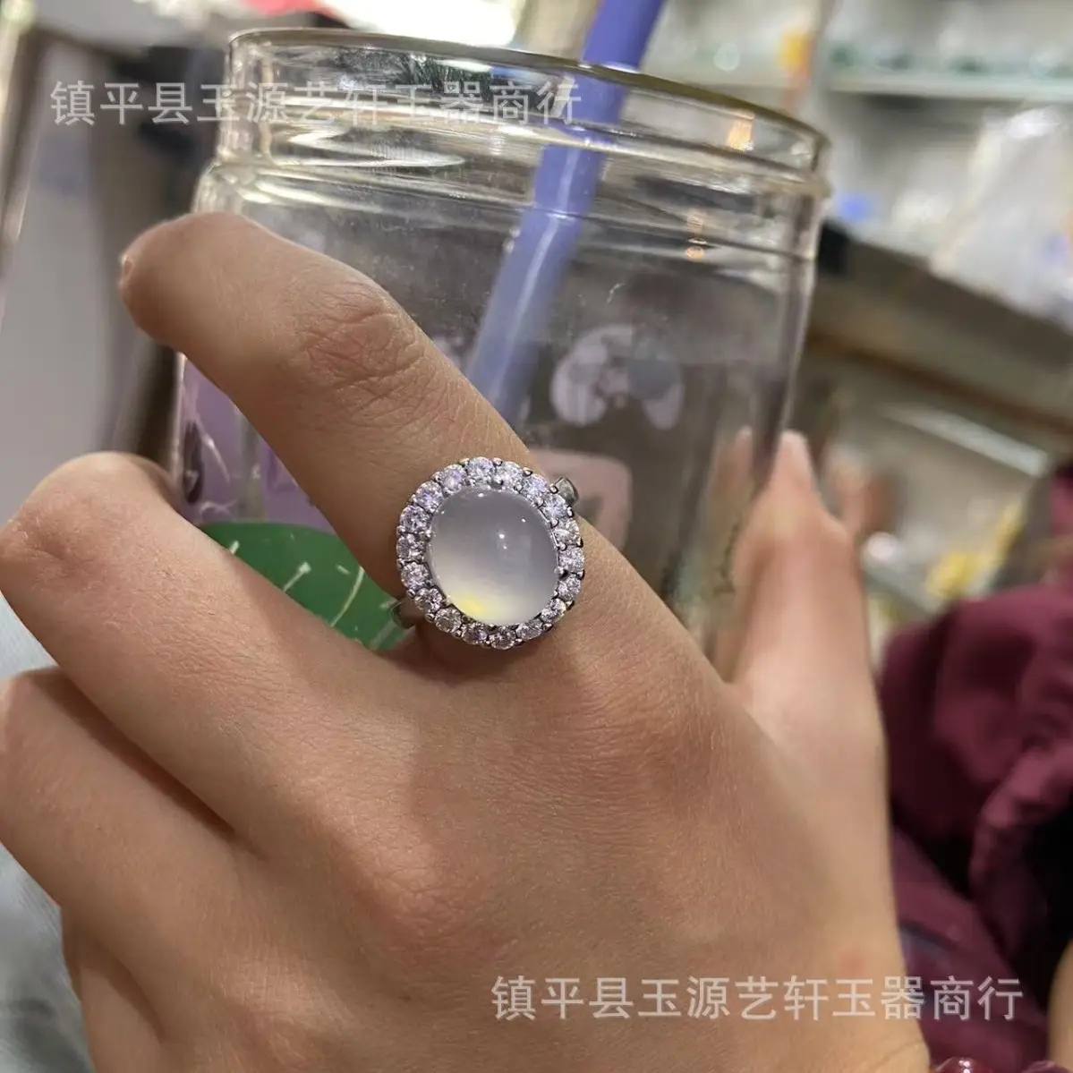 Yang Green Natural Chalcedony Ring for Girlfriend New Design - Image 7