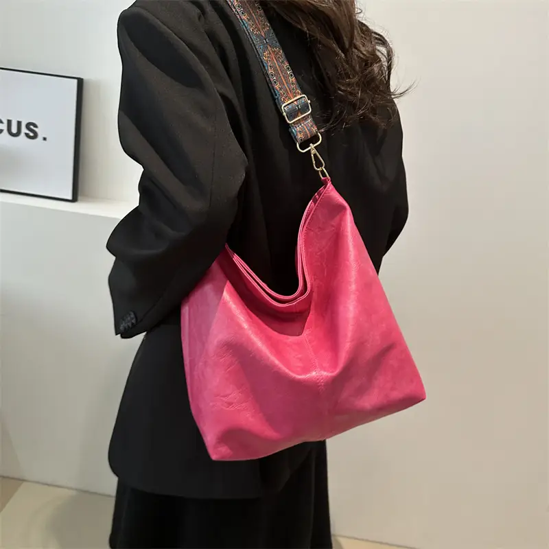 Pink Large Capacity Women's Shoulder Crossbody Bag - Image 7