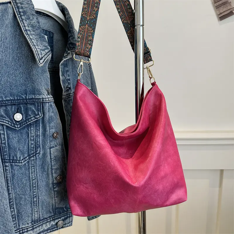 Pink Large Capacity Women's Shoulder Crossbody Bag - Image 3