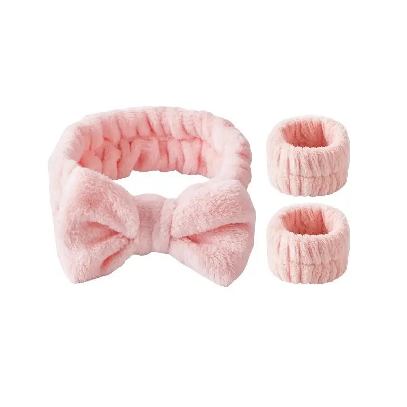 White Washable Hair Band Wrist Band 11x5cm 3-Piece Set