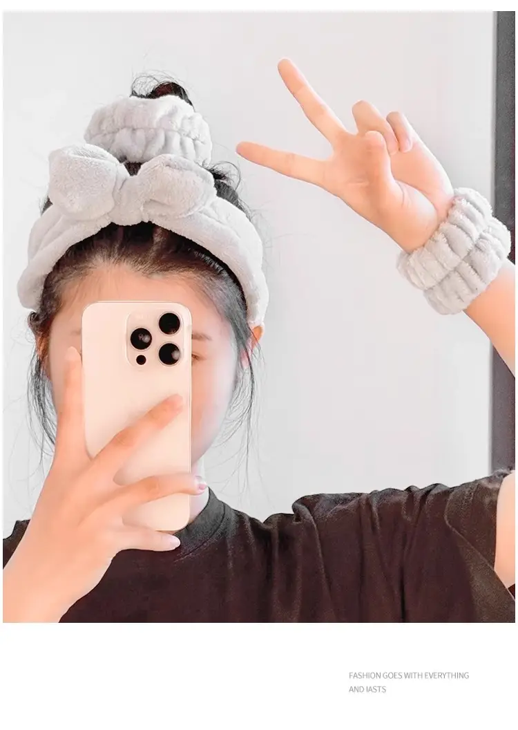 White Washable Hair Band Wrist Band 11x5cm 3-Piece Set — feature 10