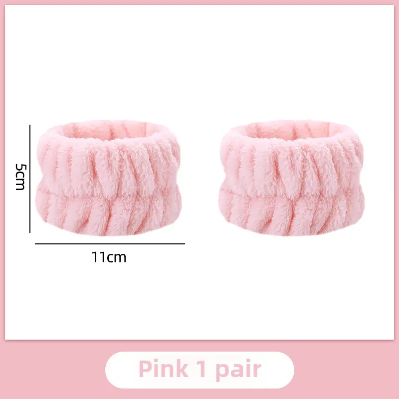 White Washable Hair Band Wrist Band 11x5cm 3-Piece Set