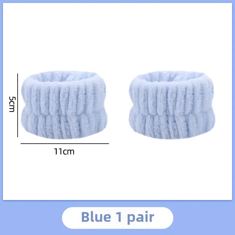 White Washable Hair Band Wrist Band 11x5cm 3-Piece Set