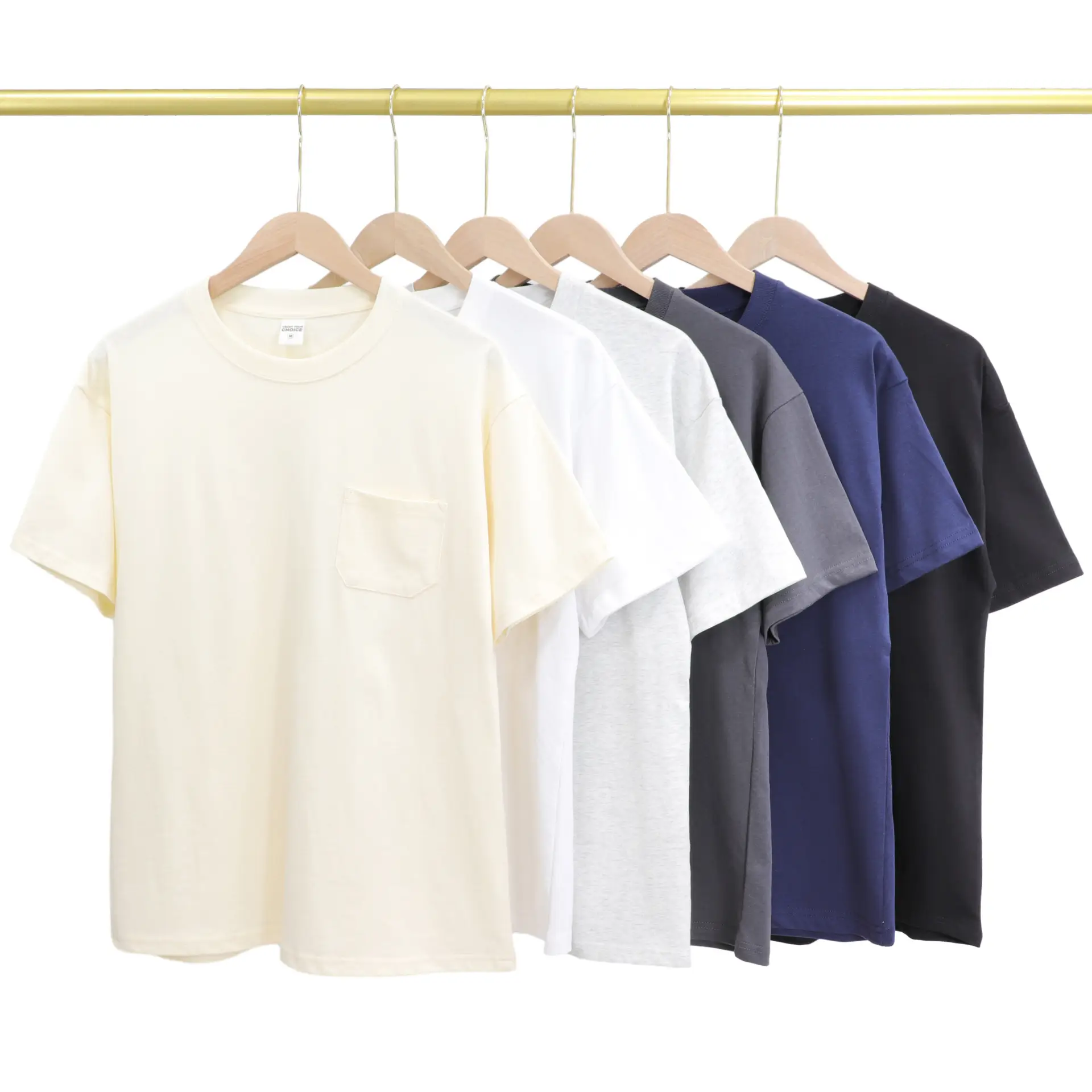 Men Navy Cotton T-Shirt 240g Loose Fit - Image 7