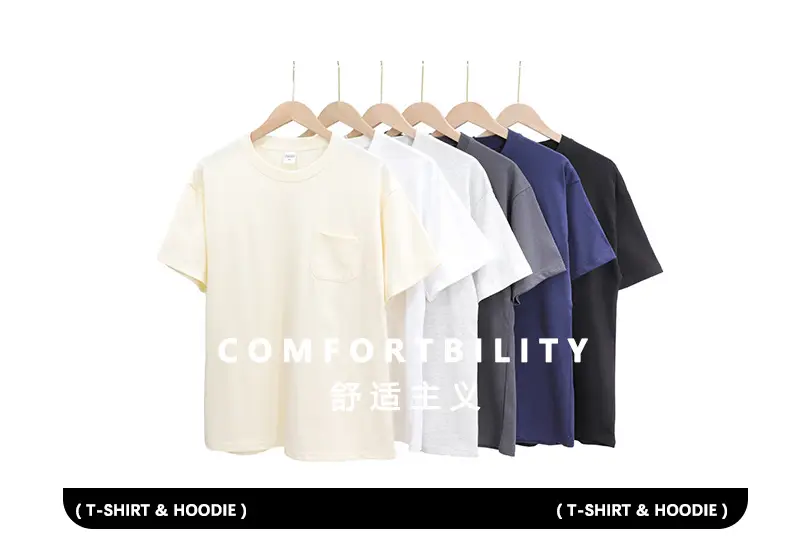 Men Navy Cotton T-Shirt 240g Loose Fit — feature 1