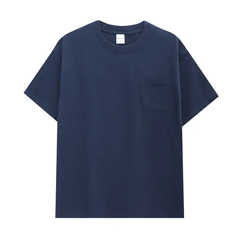 Men Navy Cotton T-Shirt 240g Loose Fit - Image 5