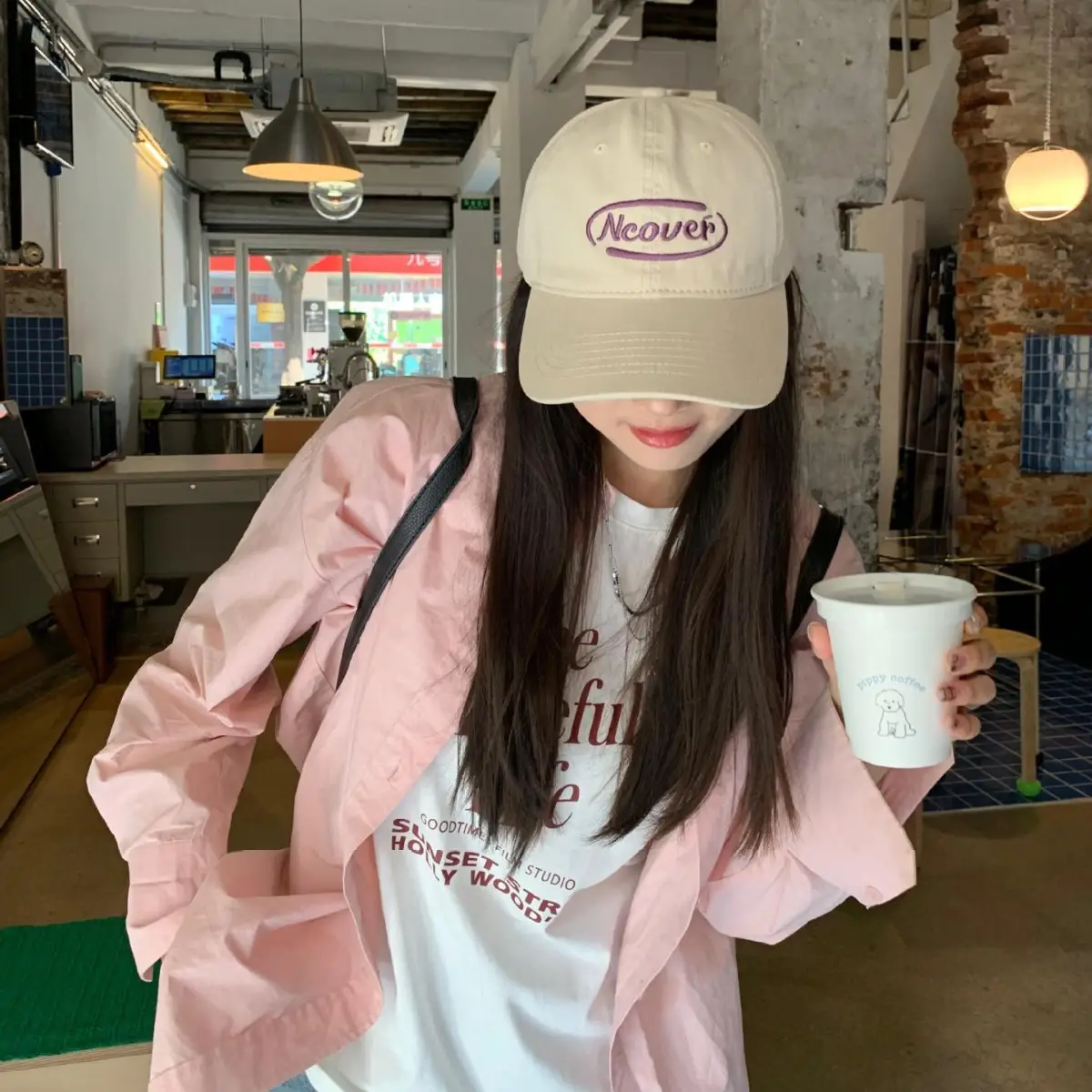 Black Letter Embroidered Baseball Cap for Women - Image 11