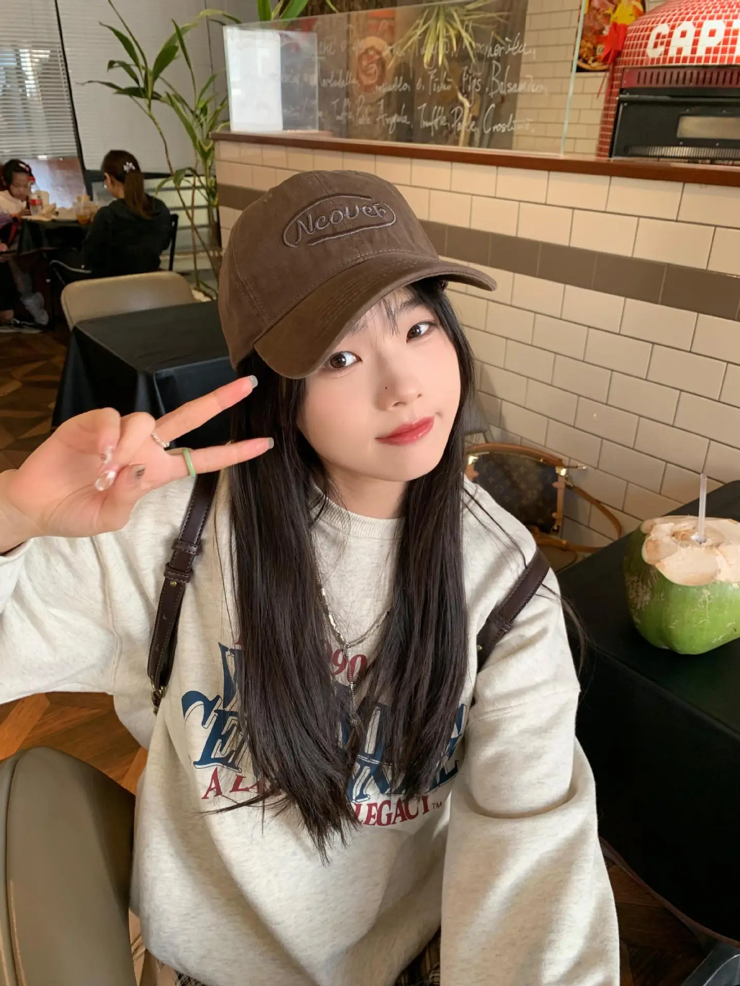 Black Letter Embroidered Baseball Cap for Women — feature 20