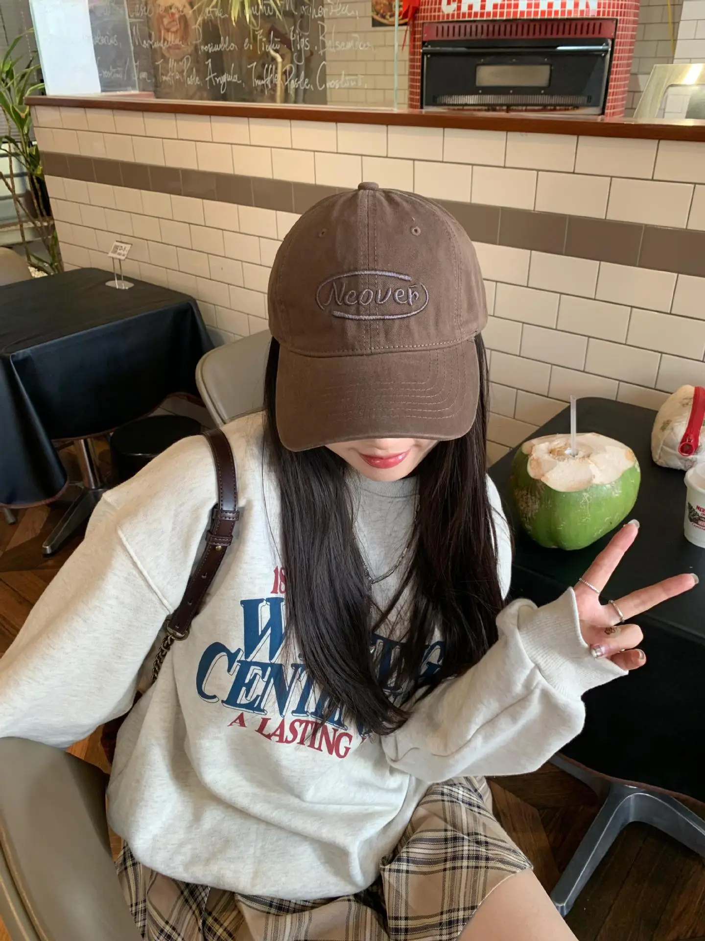 Black Letter Embroidered Baseball Cap for Women — feature 21