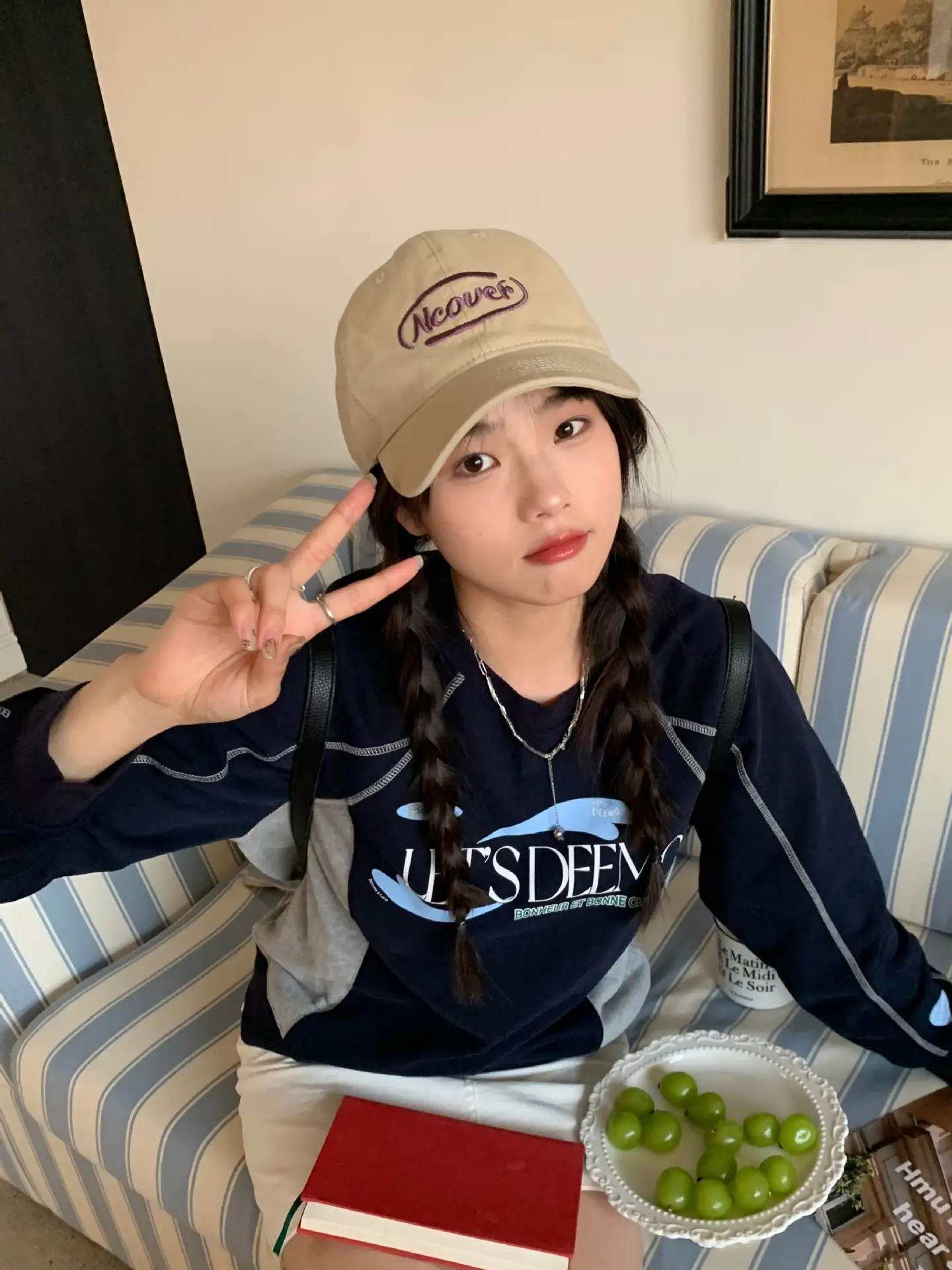 Black Letter Embroidered Baseball Cap for Women — feature 22