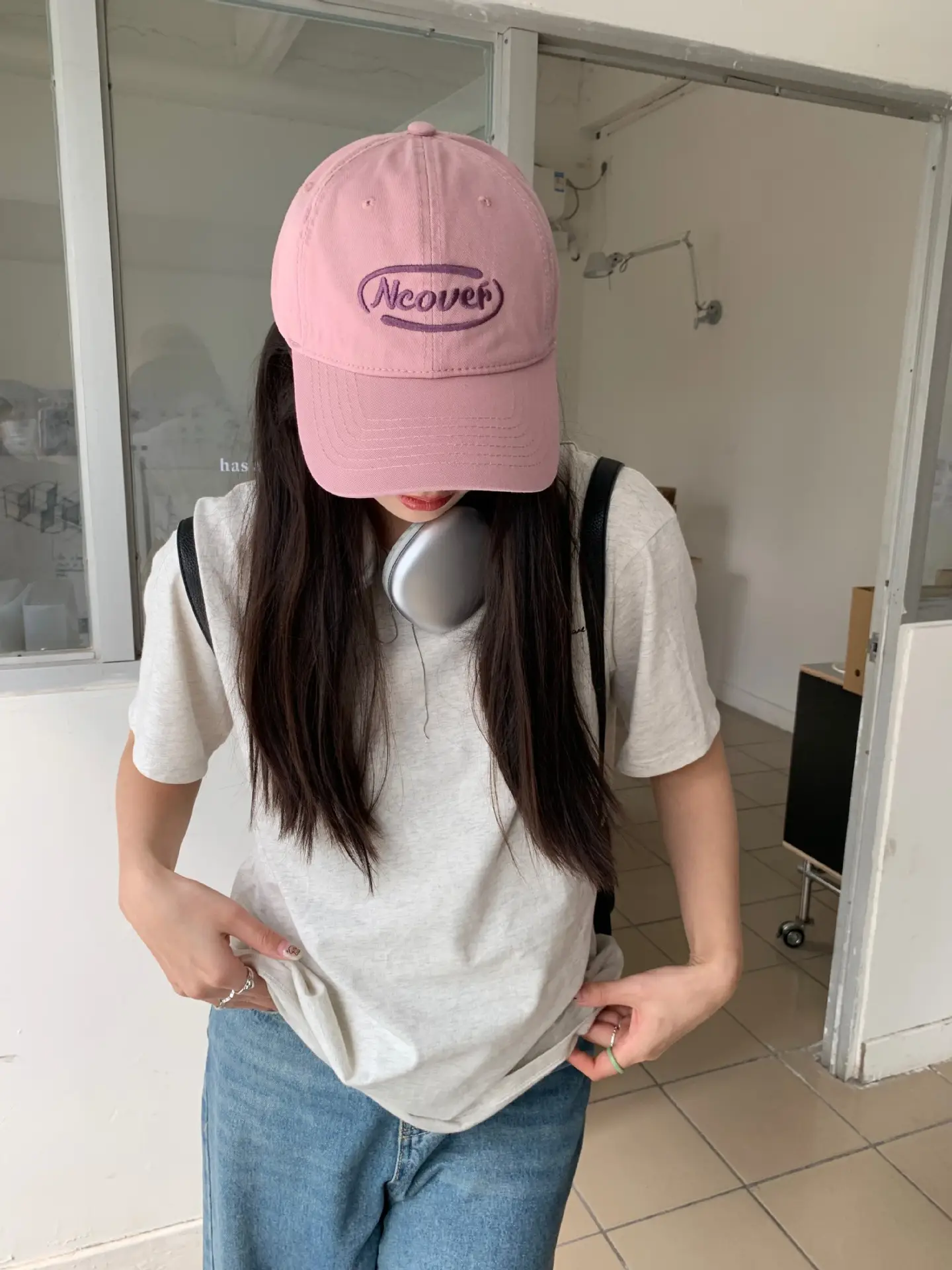 Black Letter Embroidered Baseball Cap for Women — feature 24