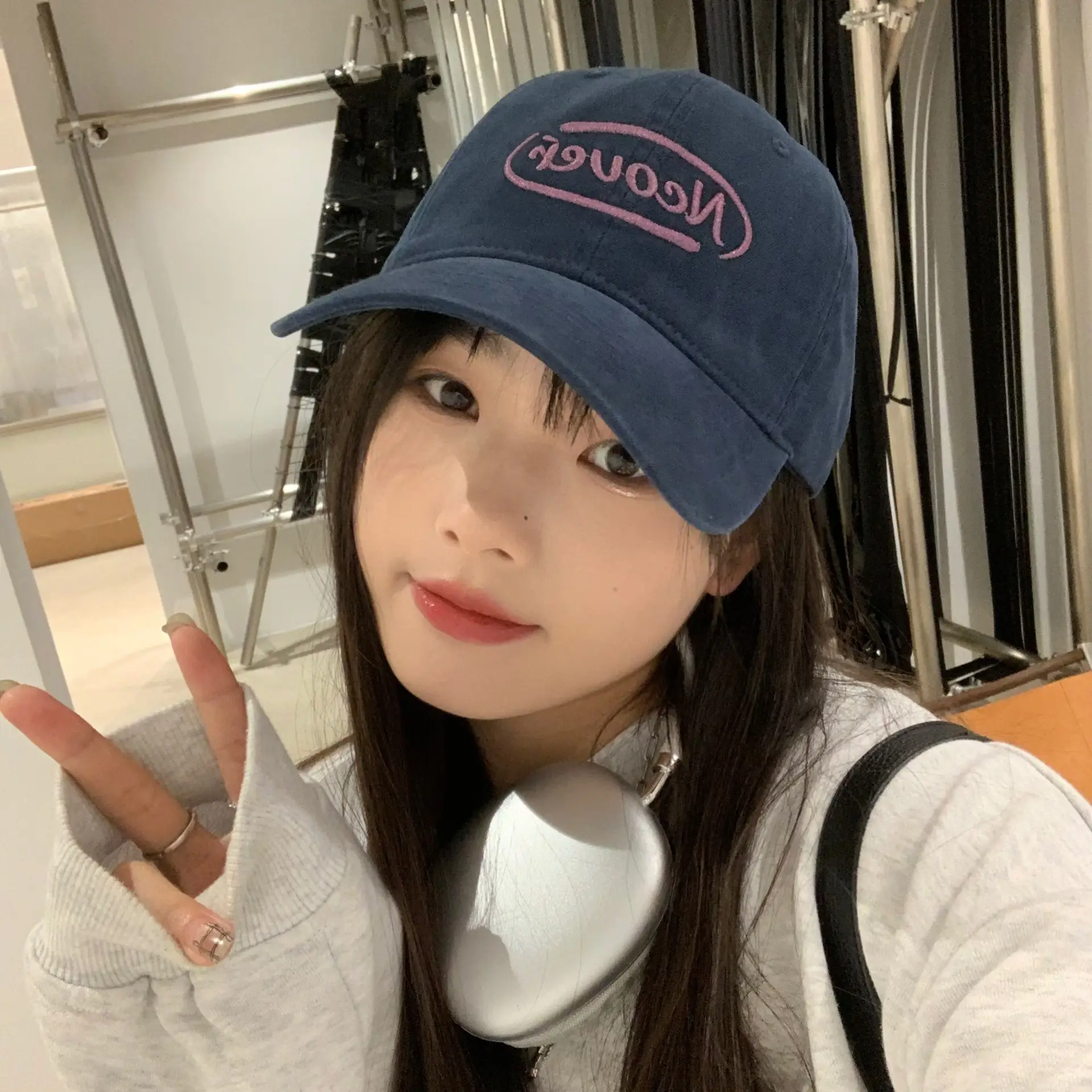 Black Letter Embroidered Baseball Cap for Women - Image 2
