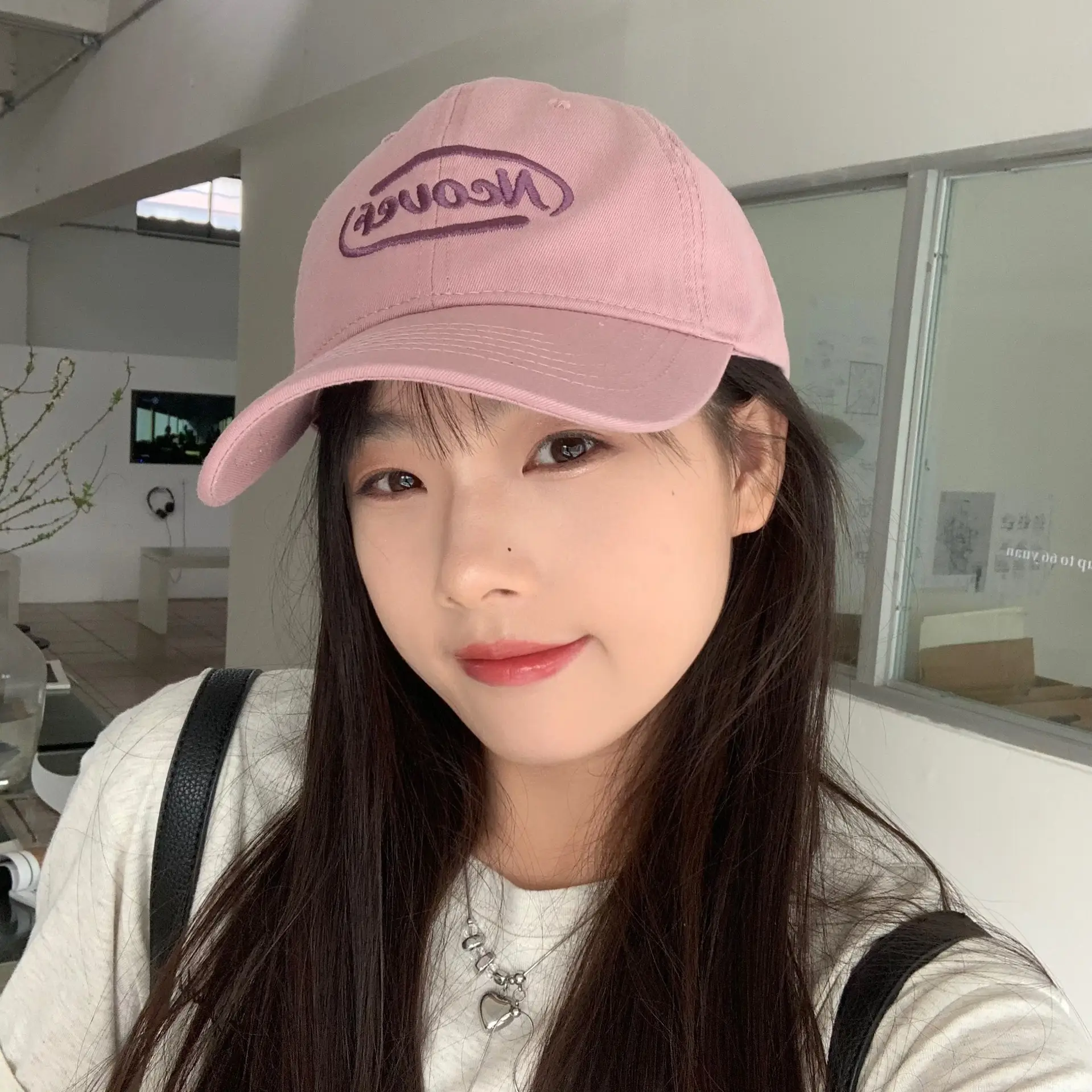 Black Letter Embroidered Baseball Cap for Women - Image 3