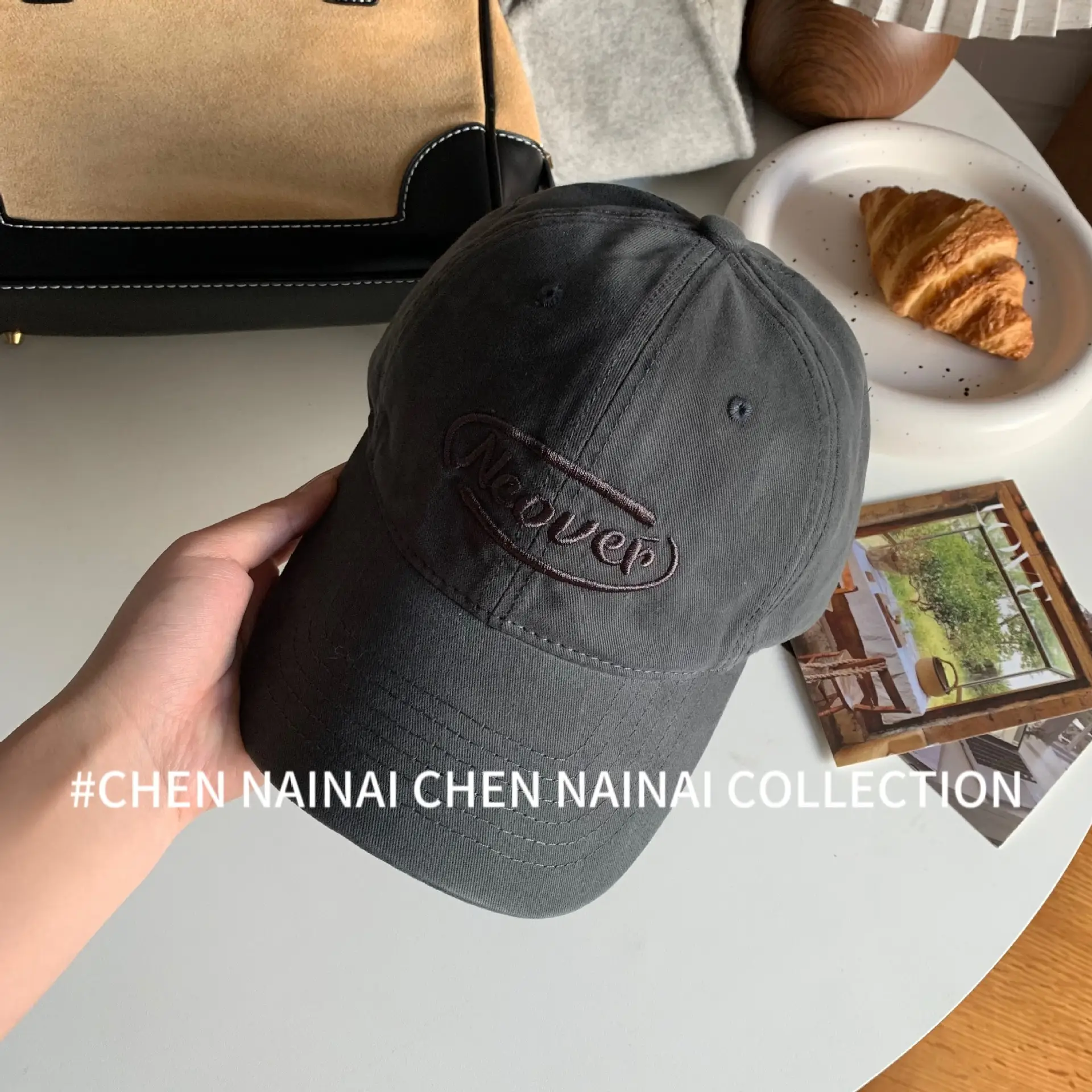 Black Letter Embroidered Baseball Cap for Women - Image 7