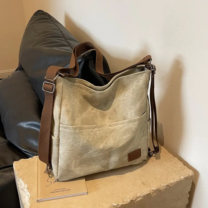 Retro One Shoulder Laptop Bag for College Students 2024 - Image 5