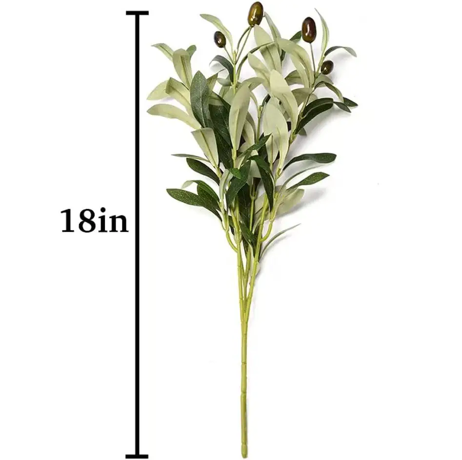 Fake Flowers, Simulated Olive Branches, Artificial Plants, Green Stems, Magnolia Leaves, Fake Berries, Silk Cloth Leaf Inserts