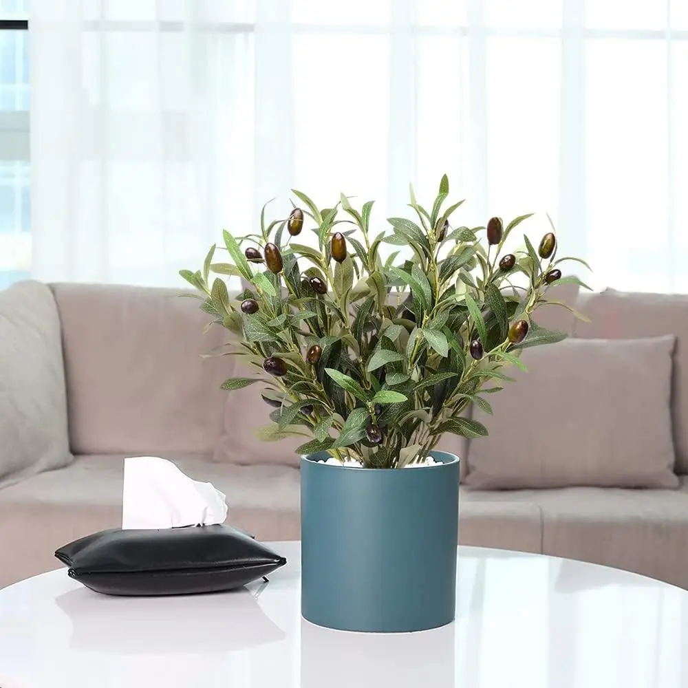 Fake Flowers, Simulated Olive Branches, Artificial Plants, Green Stems, Magnolia Leaves, Fake Berries, Silk Cloth Leaf Inserts