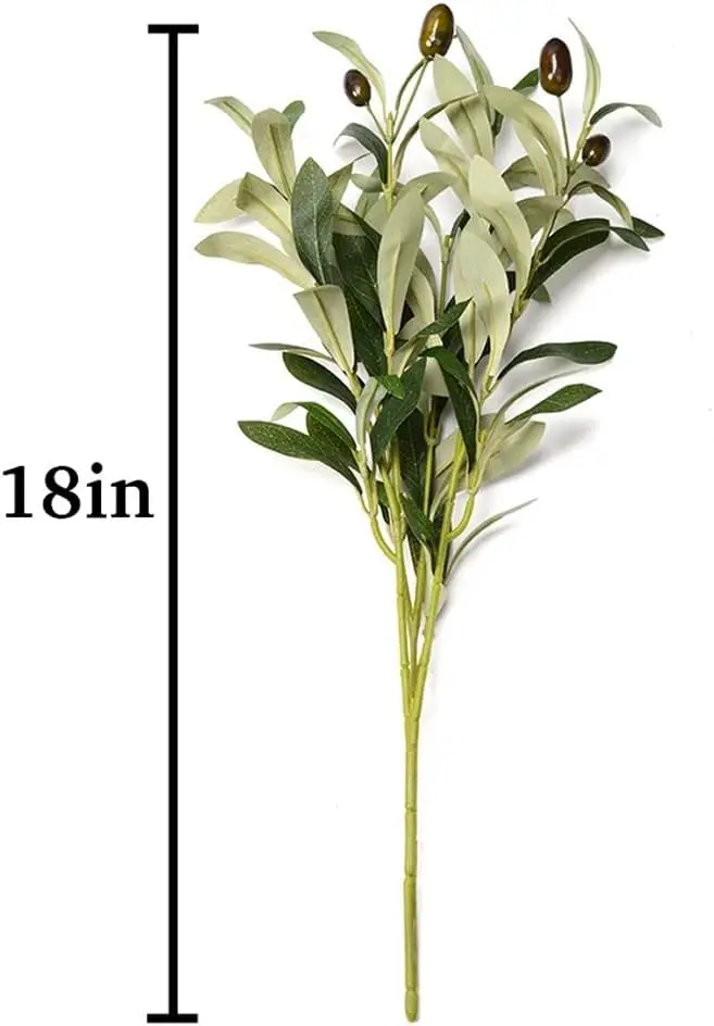 Fake Flowers, Simulated Olive Branches, Artificial Plants, Green Stems, Magnolia Leaves, Fake Berries, Silk Cloth Leaf Inserts — feature 2