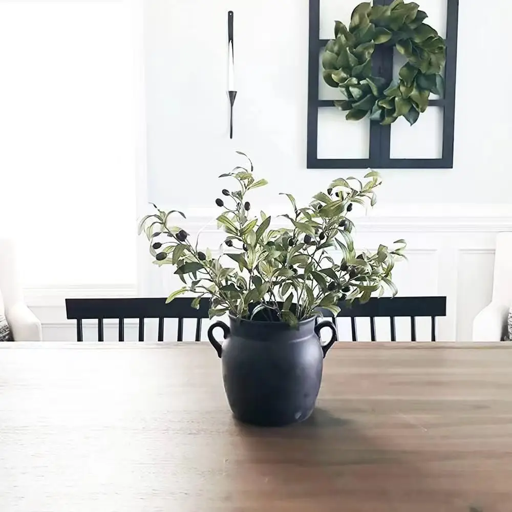 Fake Flowers, Simulated Olive Branches, Artificial Plants, Green Stems, Magnolia Leaves, Fake Berries, Silk Cloth Leaf Inserts — feature 6